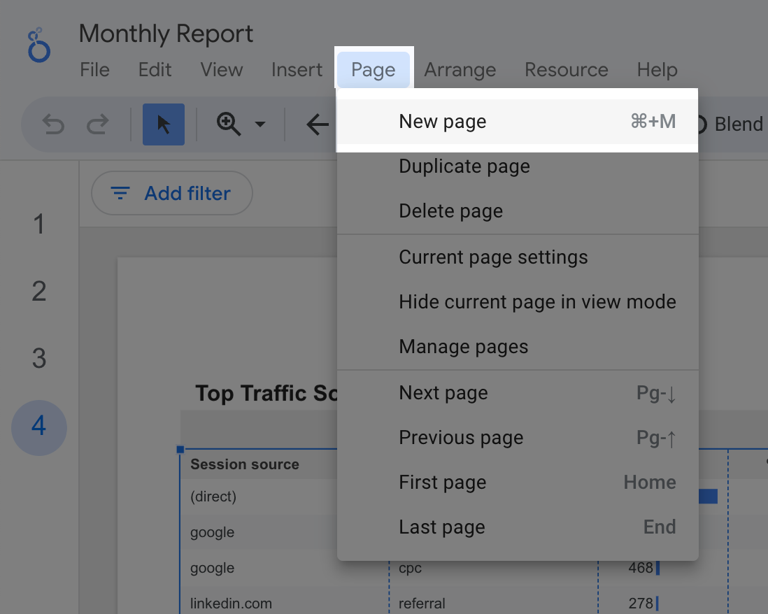 Google-analytics-report-adding-multiple-pages