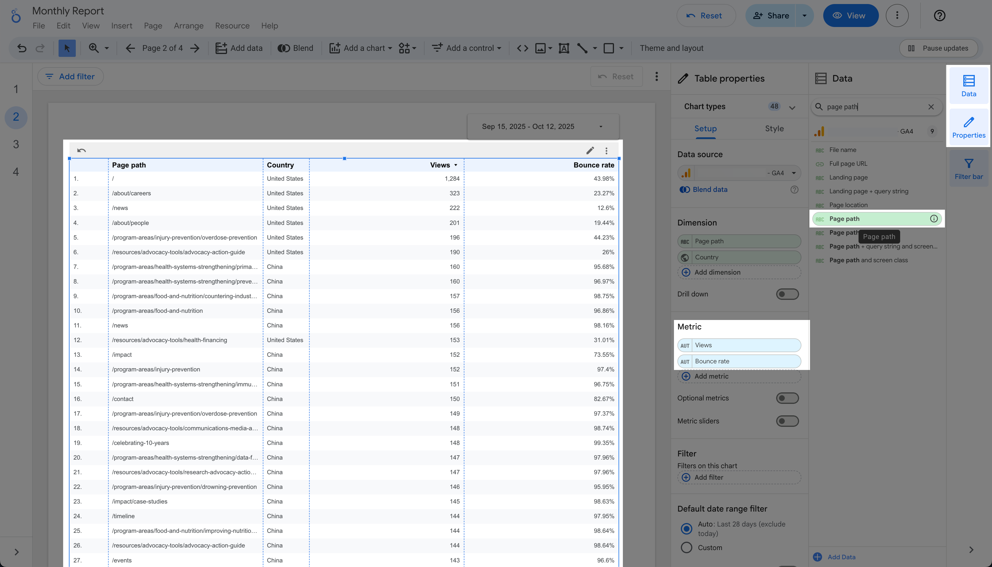 Google-analytics-report-using-dynamic-tables